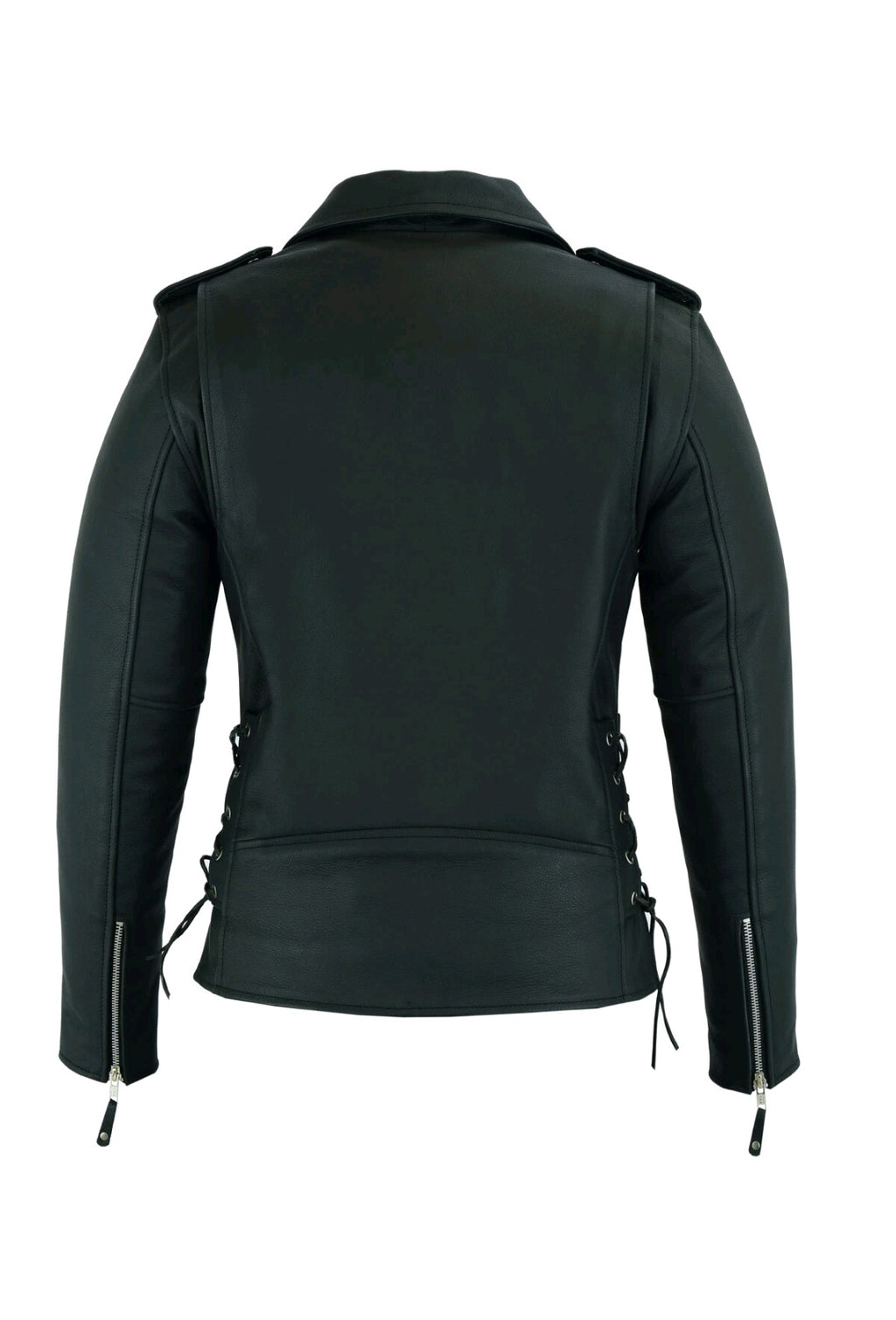 Women's Motorcycle Premium Cow Hide Thick Leather Jacket Zip Out Liner-USA