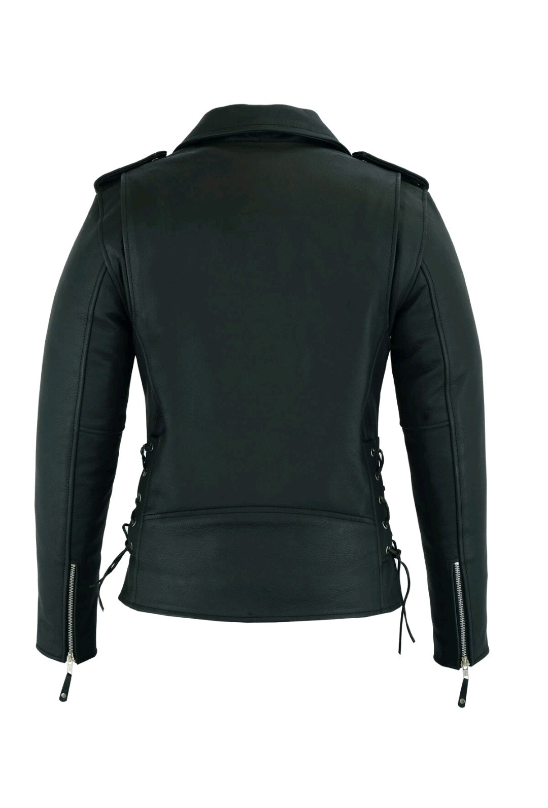 Women's Motorcycle Premium Cow Hide Thick Leather Jacket Zip Out Liner-USA