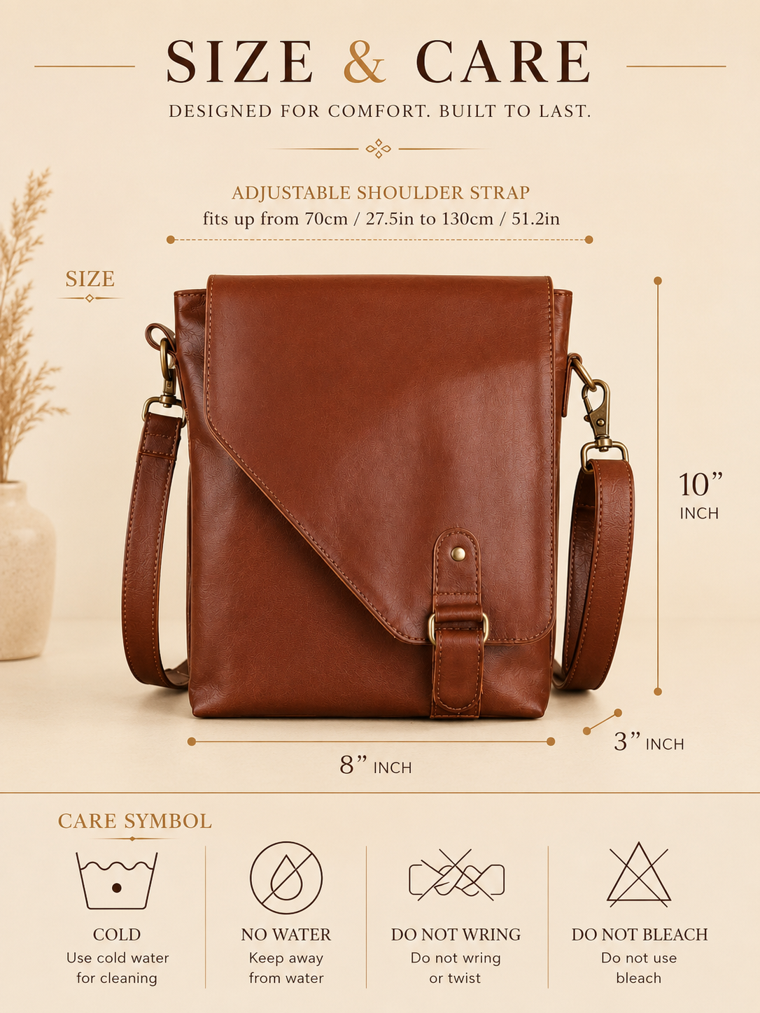 Genuine Leather Crossbody Bag Unisex Shoulder Sling Travel Messenger Purse