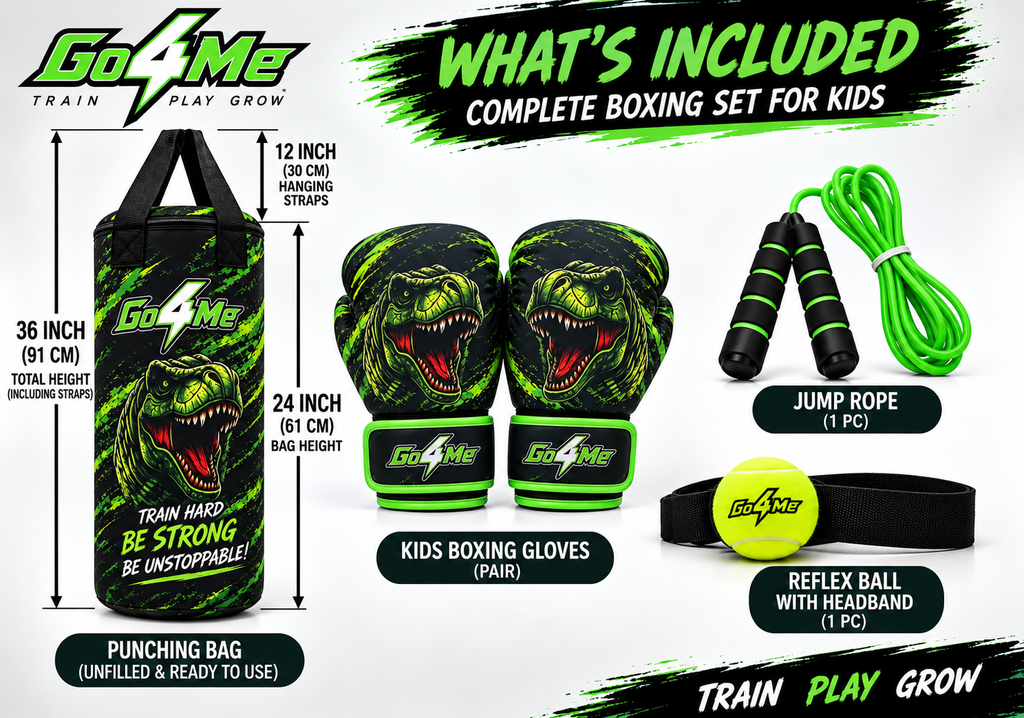 Go4Me - Kids Punching Bag Set of 4 - DINOSAUR ROAR