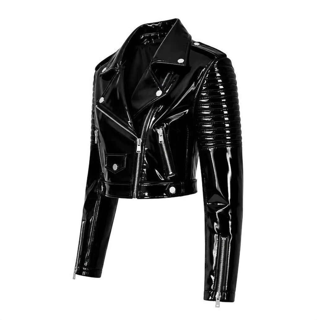 PVC - Women's Stylo  Motorcycle Cropped Jacket