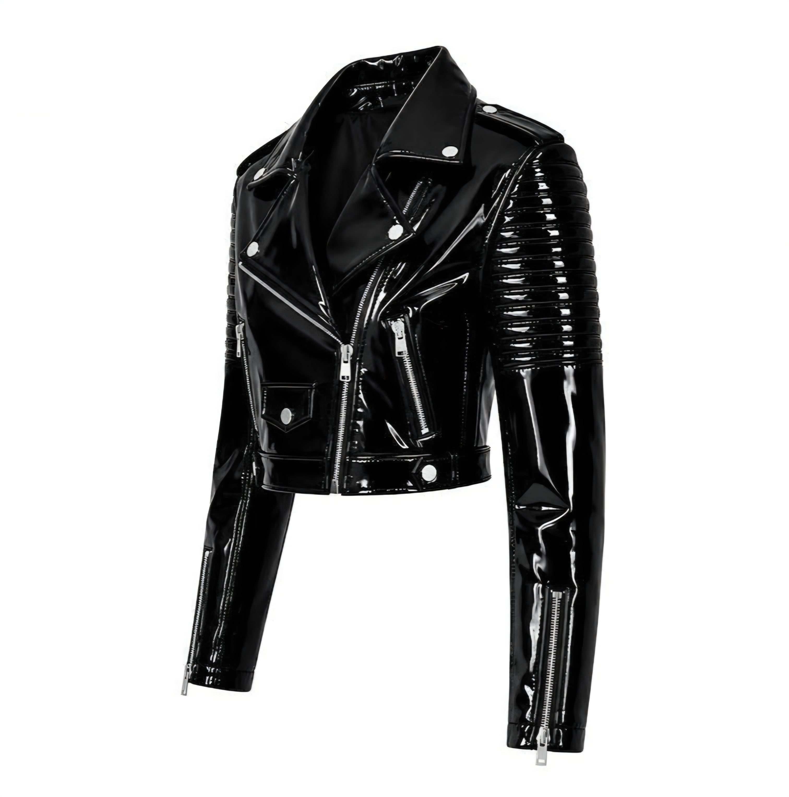 PVC - Women's Stylo  Motorcycle Cropped Jacket