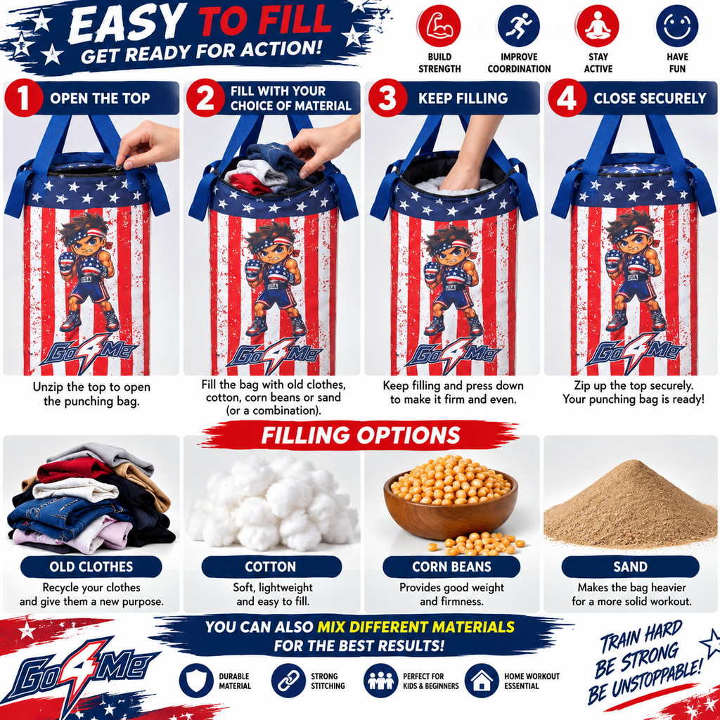 Go4Me - Kids Punching Bag Set of 4 - USA FLAG