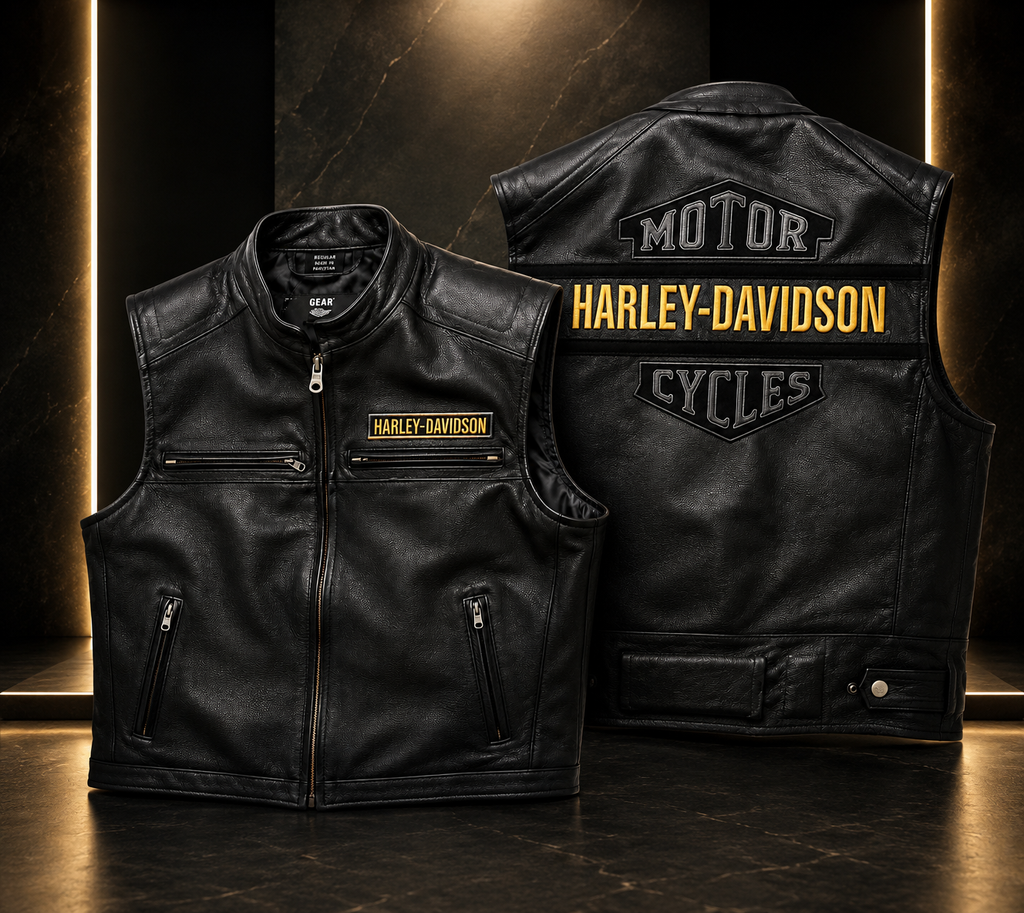 Harley Davidson-Motorcycle Leather Vest