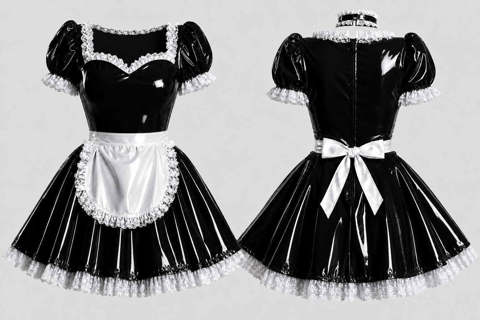 Glossy PVC Maid Dress – Customizable