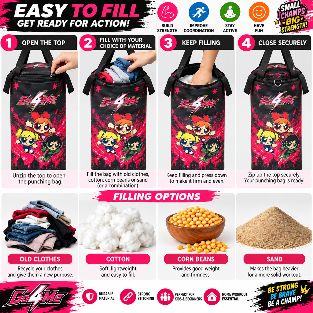 Go4Me - Kids Punching Bag Set of 4 - PUFF GIRLS