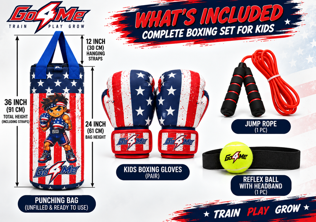 Go4Me - Kids Punching Bag Set of 4 - USA FLAG