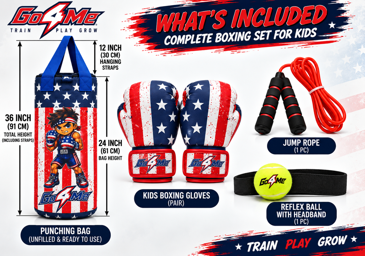Go4Me - Kids Punching Bag Set of 4 - USA FLAG