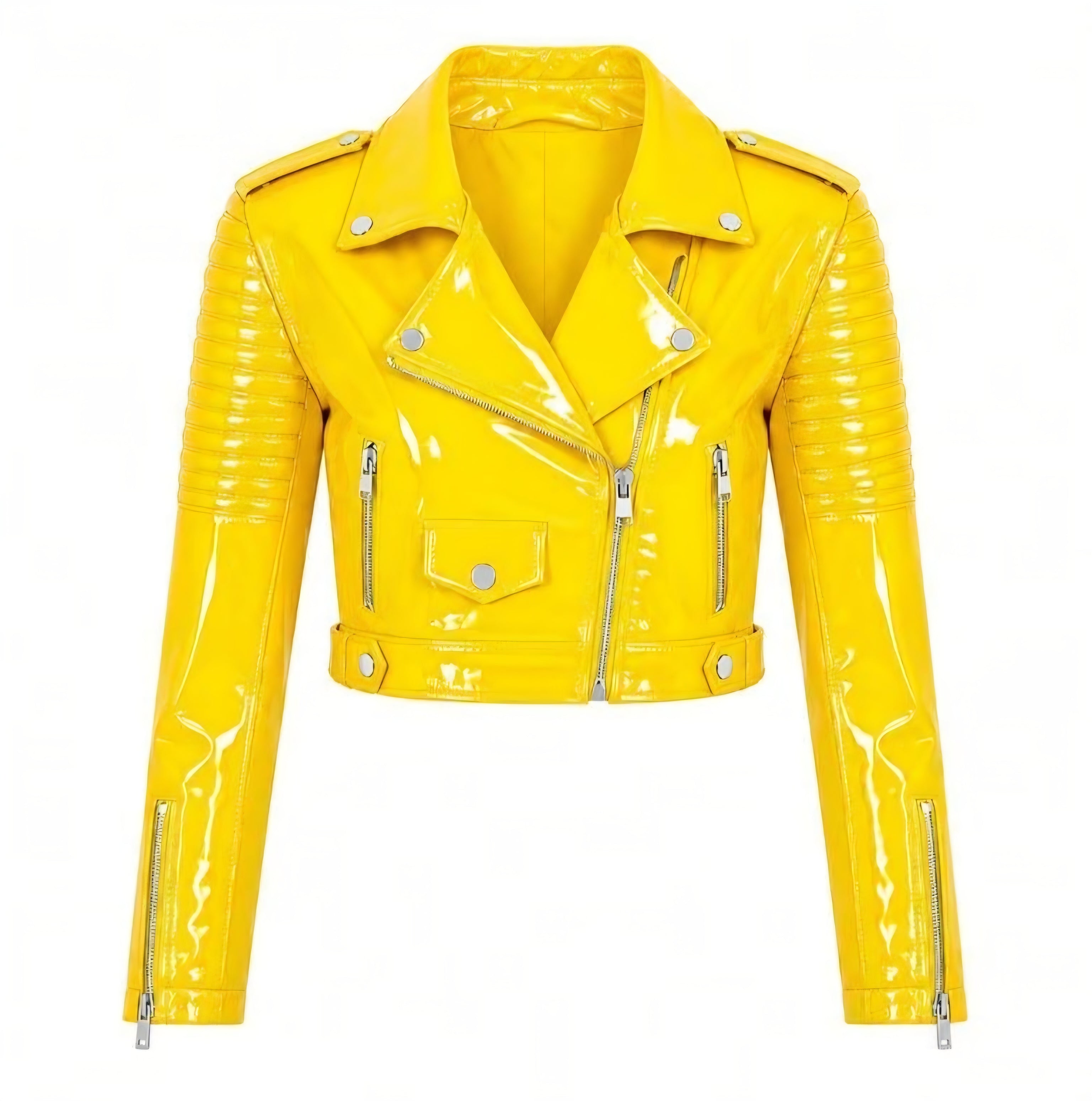 PVC - Women's Stylo  Motorcycle Cropped Jacket