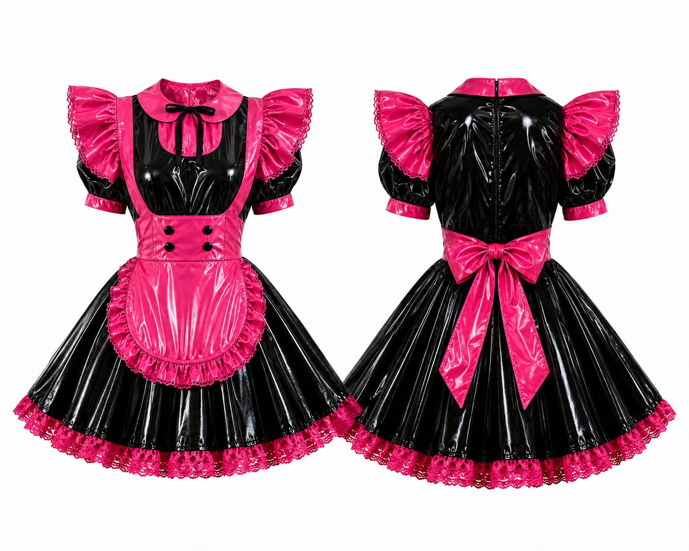 Glossy PVC Maid Dress – Customizable