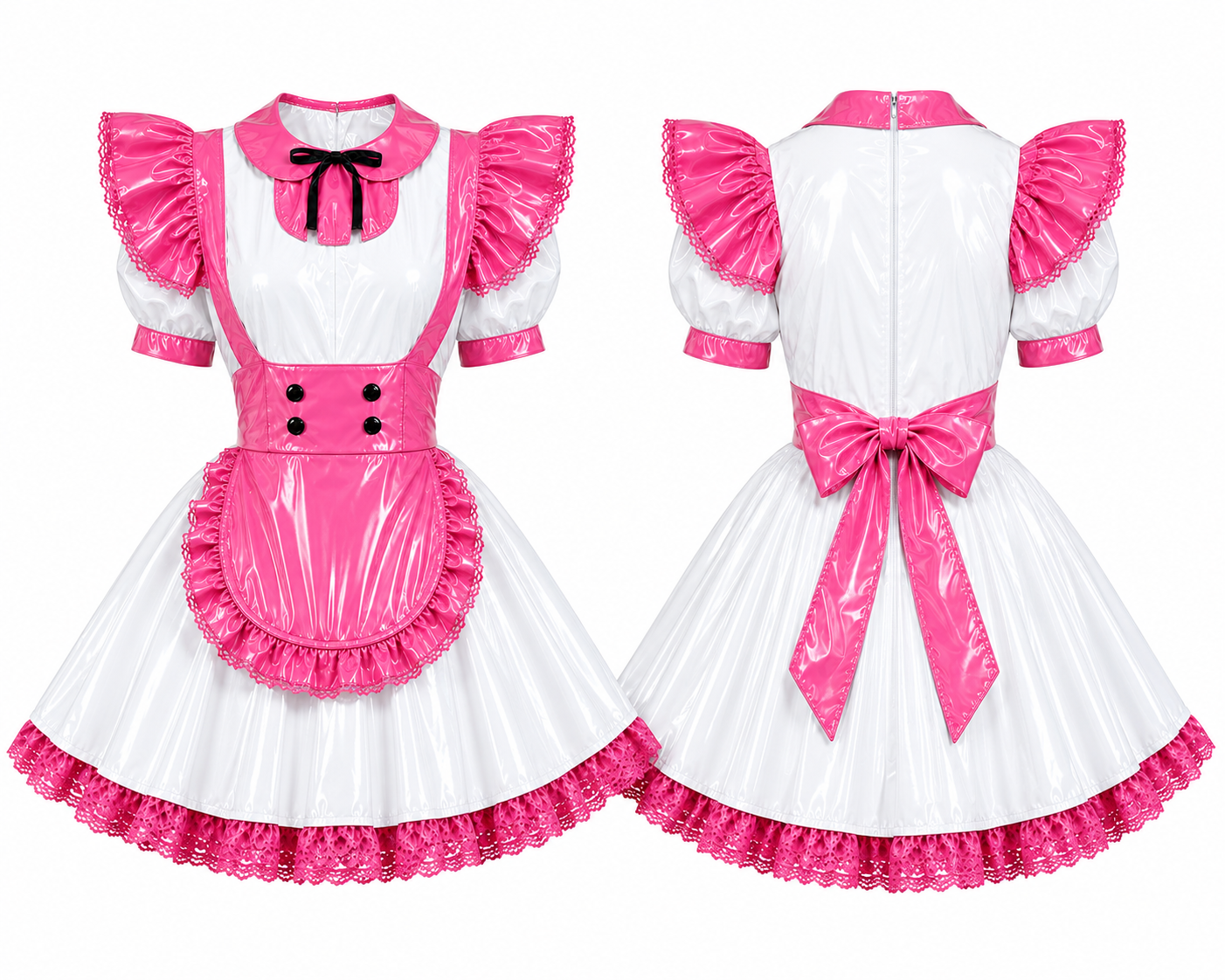 Glossy PVC Maid Dress – Customizable