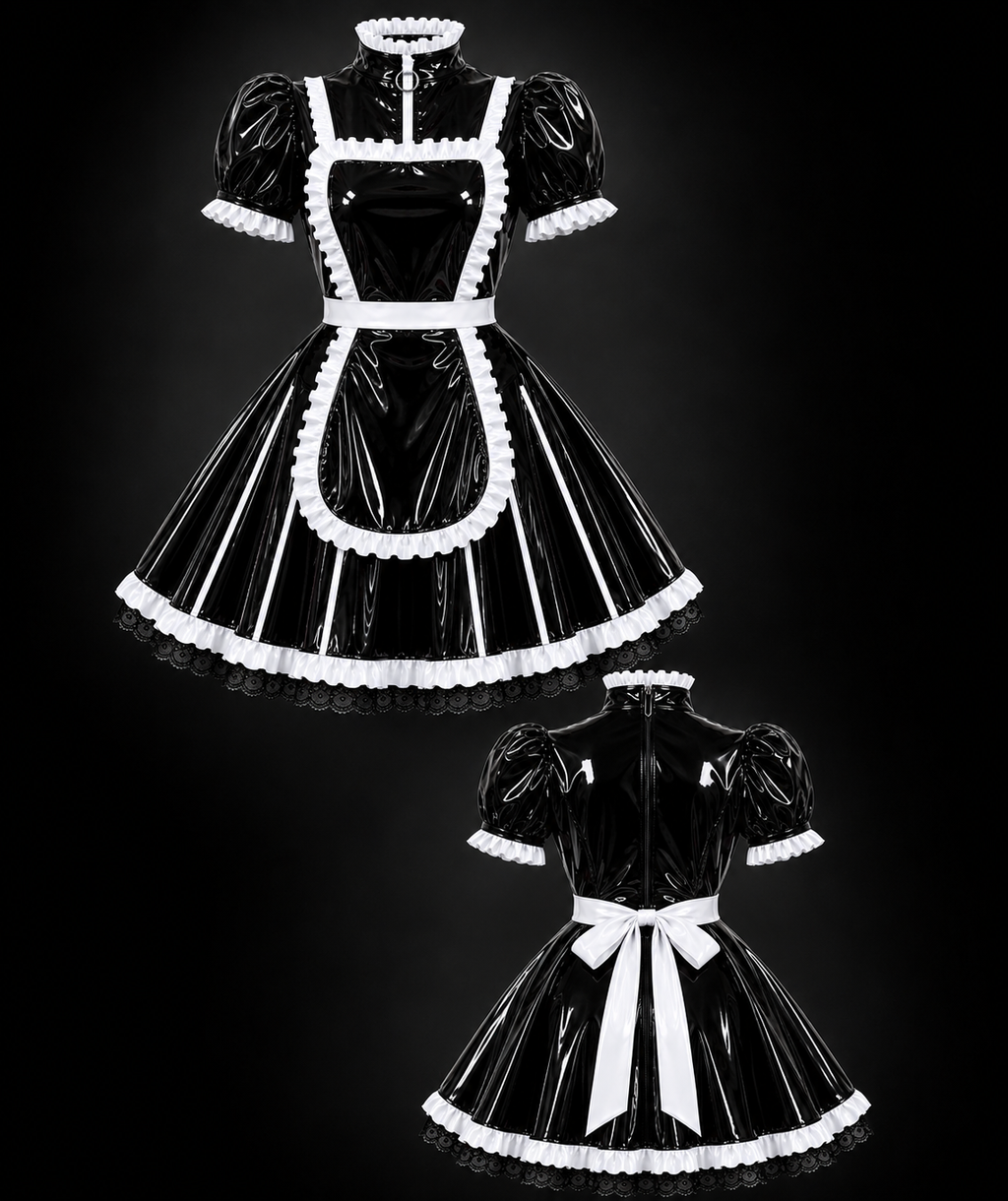 Glossy PVC Maid Dress – Customizable