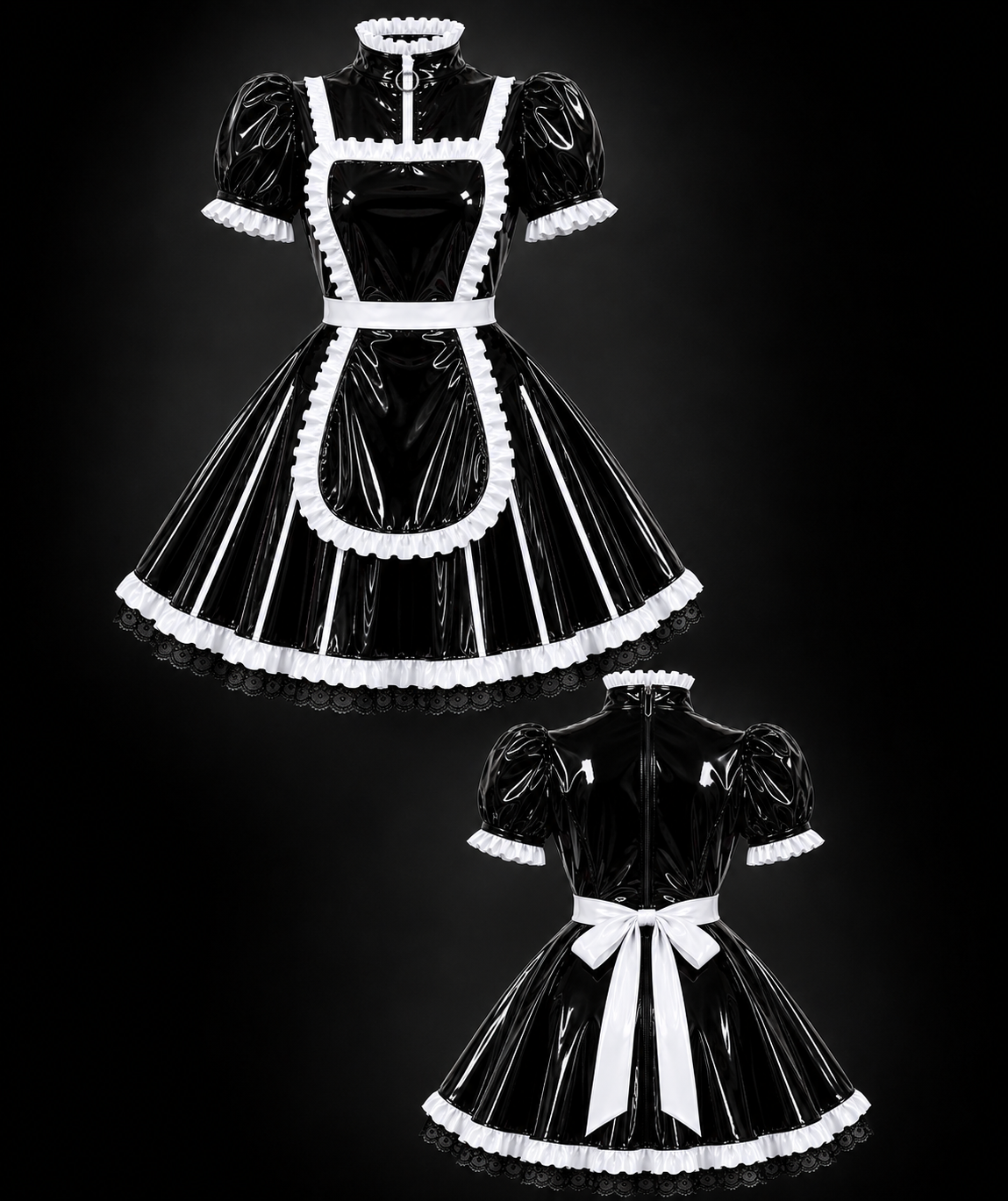 Glossy PVC Maid Dress – Customizable
