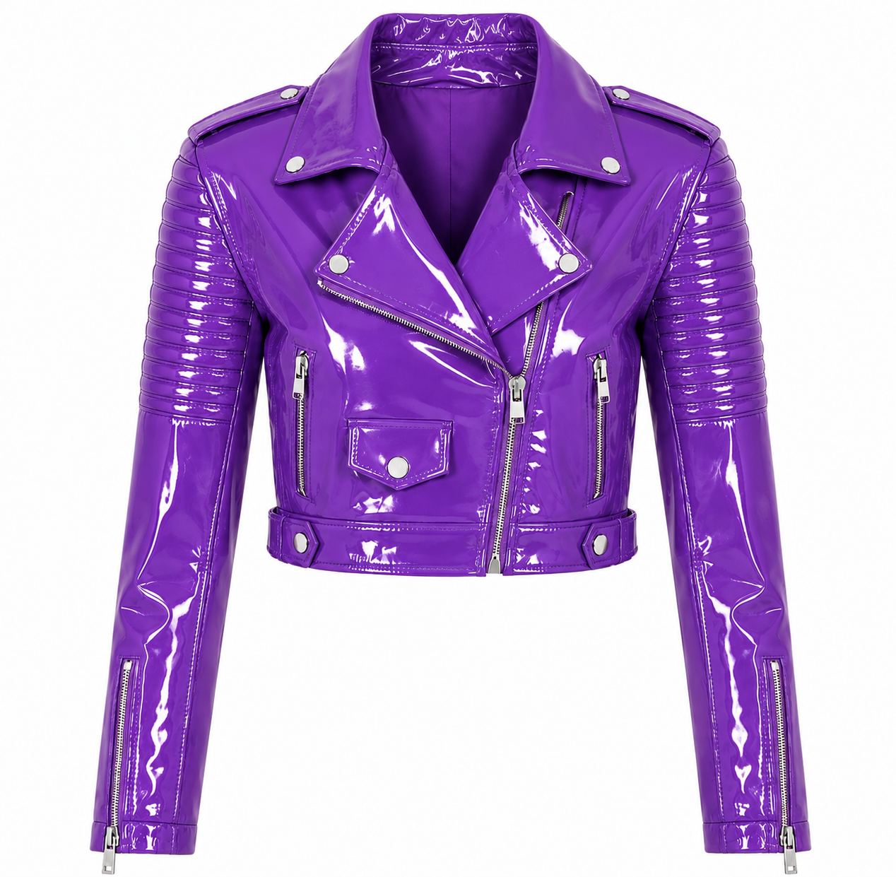 PVC - Women's Stylo  Motorcycle Cropped Jacket