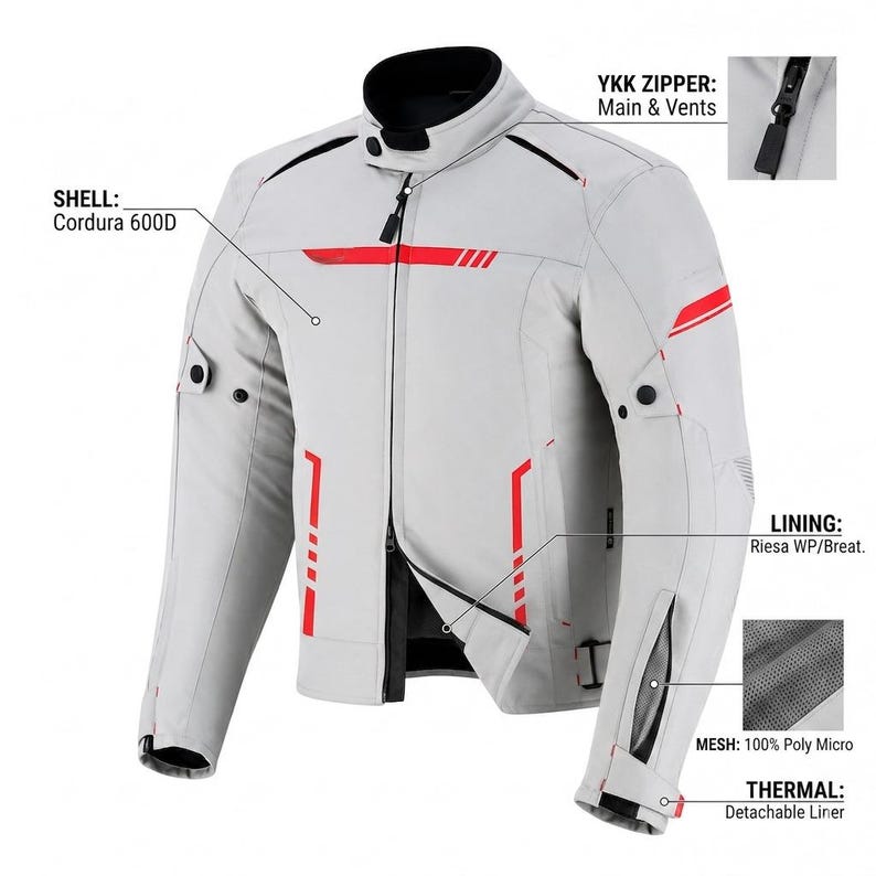 All Weather Biker Jacket Men, Protective Armor Motorcycle Riding Gear
