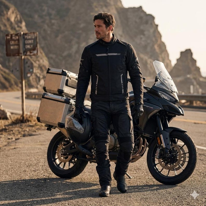 All Weather Biker Jacket Men, Protective Armor Motorcycle Riding Gear